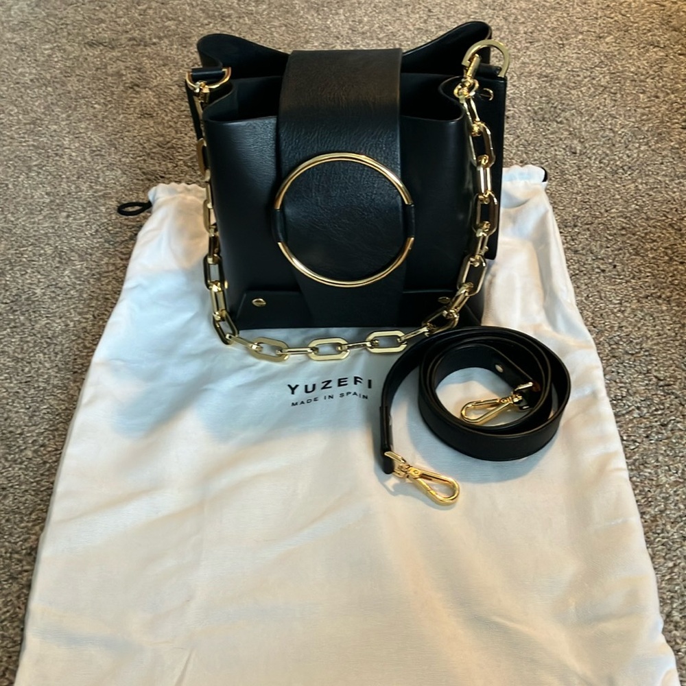 Yuzefi Black and Gold Women's Bag